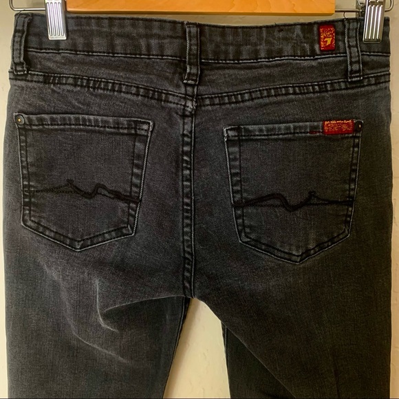 7 FOR ALL MANKIND Boys Slimmy Slim Fit Jeans Gray Black Denim Stretch Size 12 - Picture 11 of 13